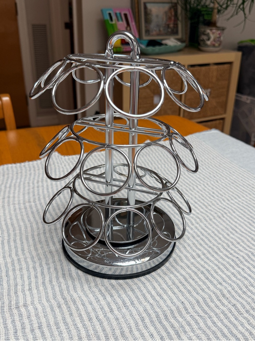 Keurig K-Cup Rotating Coffee Pod Holder 27-Count Carousel Rack - Silver Chrome